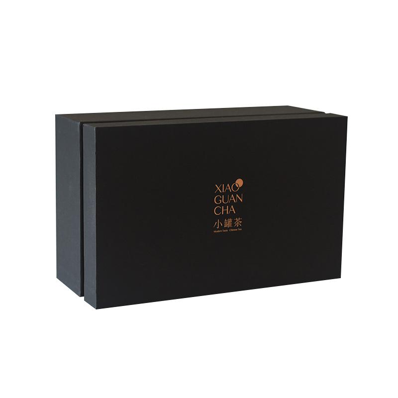 OEM design personalizado, fabricante de caixa de papel preto grande de luxo personalizado, embalagem de caixa de chá chinesa